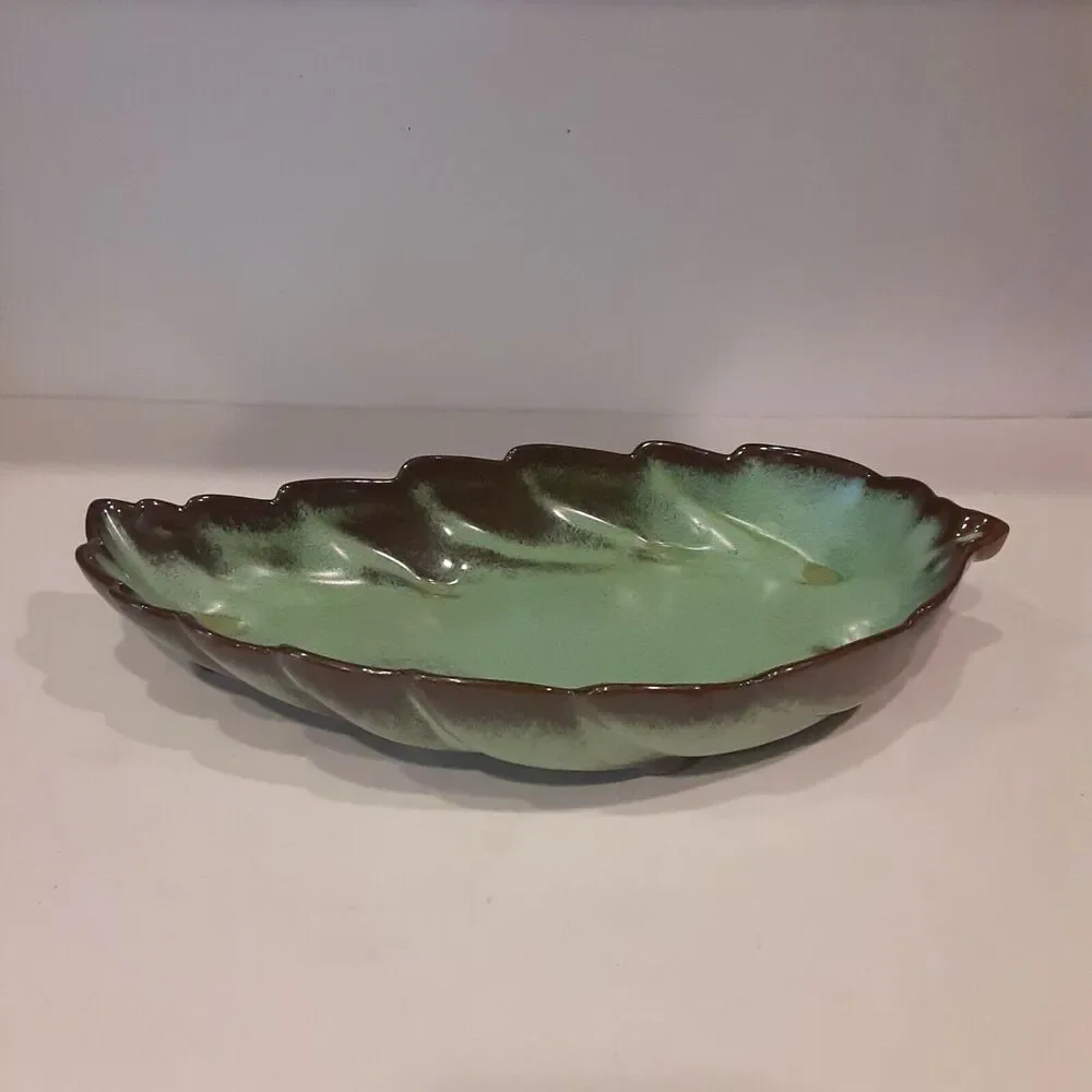 Vintage Frankoma Pottery #226 Decorative Leaf Dish